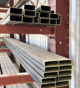 rectangular tubing on rack